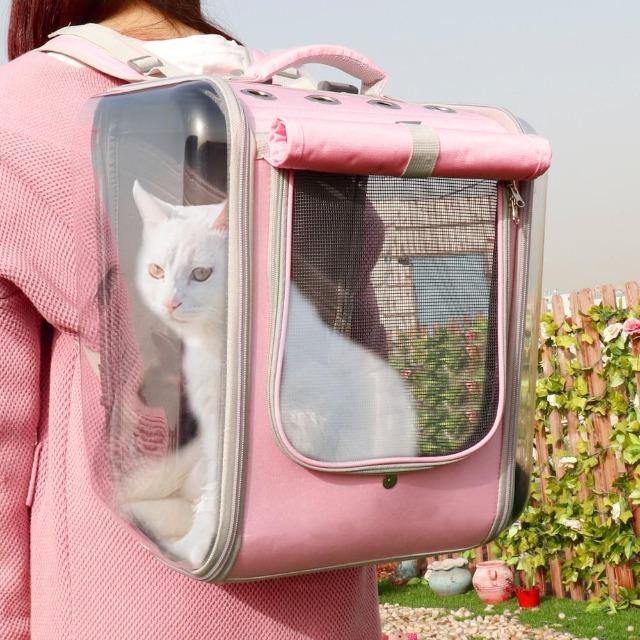 Pet Carrier Backpack Breathable Travel Outdoor Shoulder Bag - Fidoming